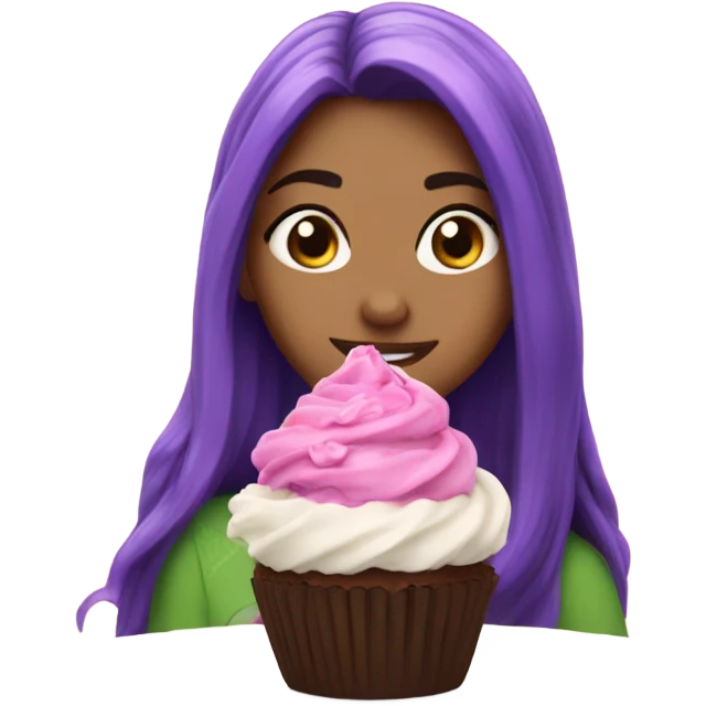 bridget from descendants eating a cupcake emoji