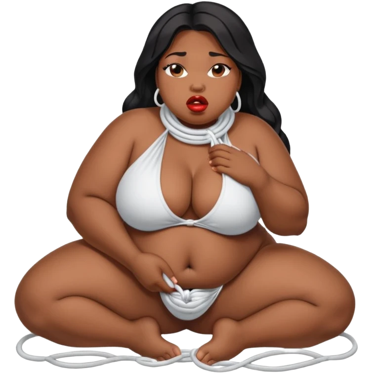 a sexy black BBW’s plump lips wide. She’s on her knees, cheeks hollow, drooling as she deepthroats. He explodes—hot cum floods her mouth, spilling in thick white ropes down her chin and dripping onto her , heaving tits and her vagina is open 
 emoji