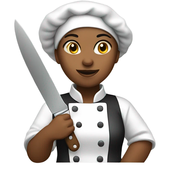 Chef girl with knife emoji