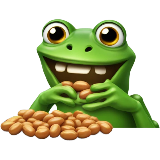 Frog eating Heinz beans emoji