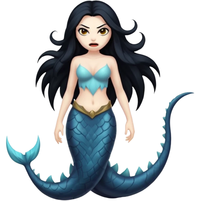 dark angry siren monster, full body emoji