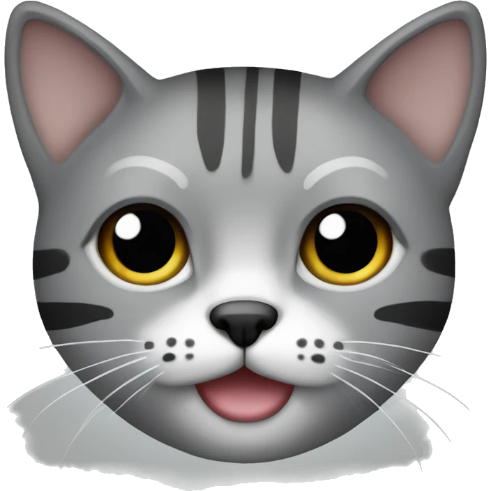 gato color gris con rayas negras en la cara emoji