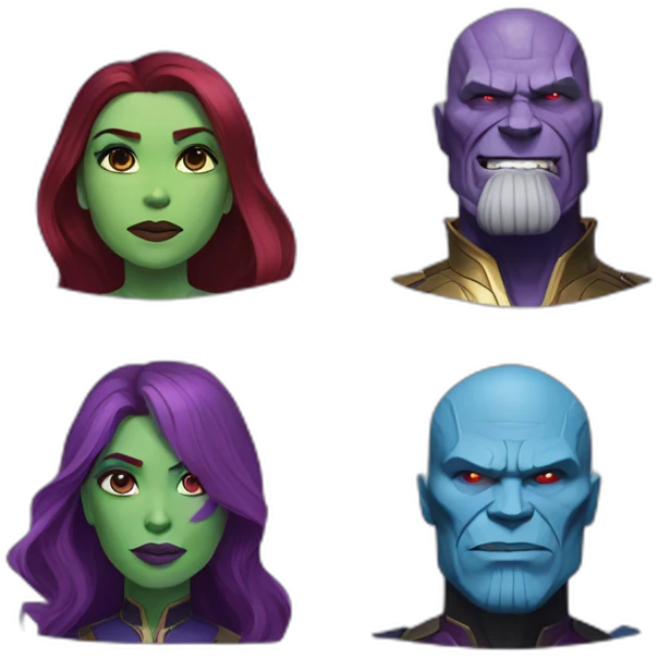 thanos and gamora and nebula emoji