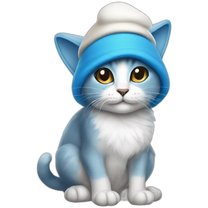 smurf cat with white mushroom cap emoji