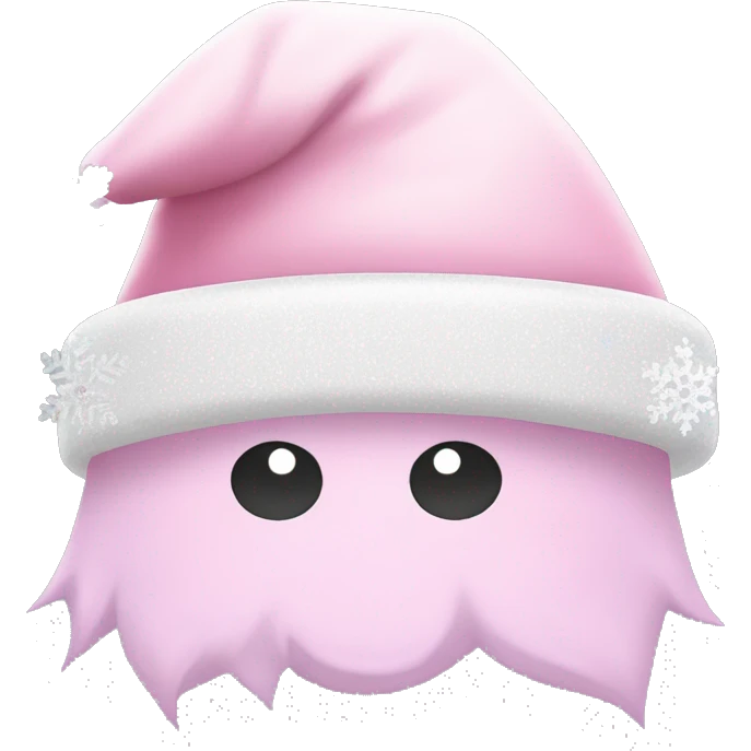Light pink Santa hat with sparkly snowflakes  emoji