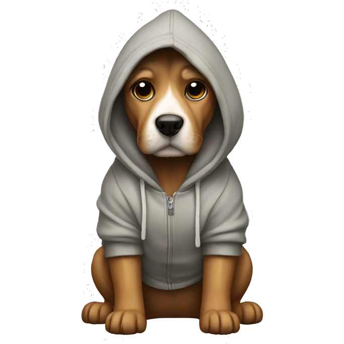 Dog wearing a hoodie emoji