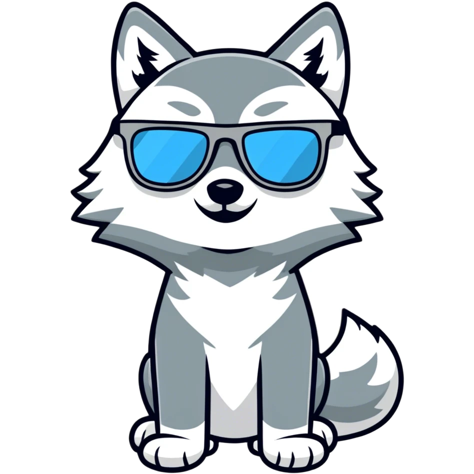 wolf with sunglasses emoji