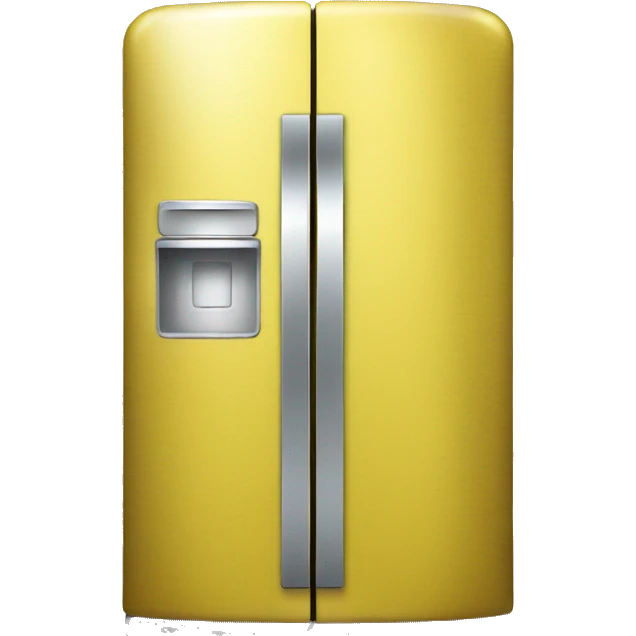 Realistic metallic yellow fridge isolated.  emoji