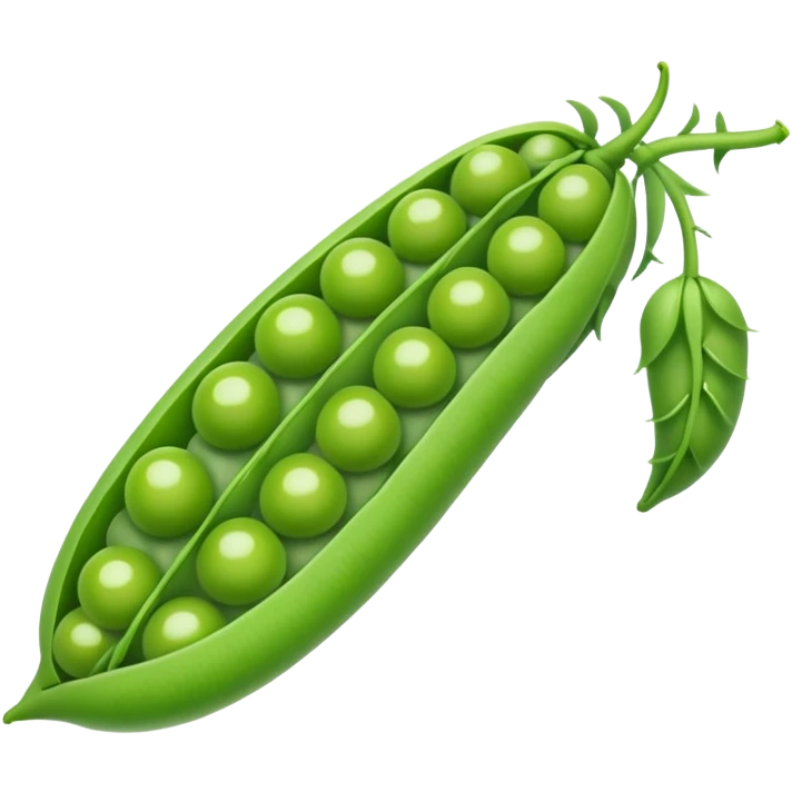 A pea pod with peas visible inside emoji