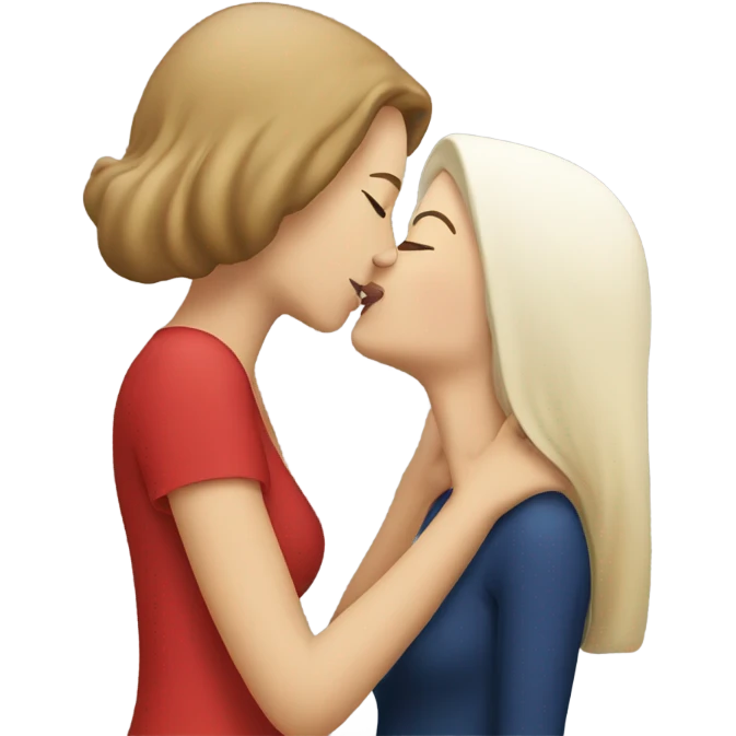 lebanese woman kissing white woman  emoji