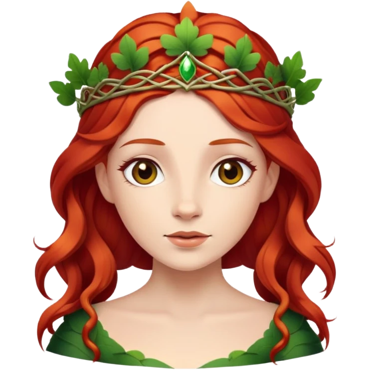irish princess with crown of vines and red hair emoji