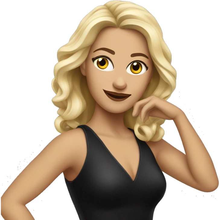 caucasian woman jazz dancer black attire emoji