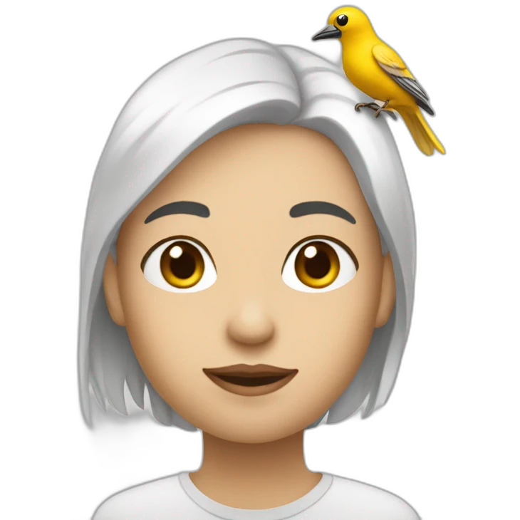 Moi avec un oiseau blanc  emoji