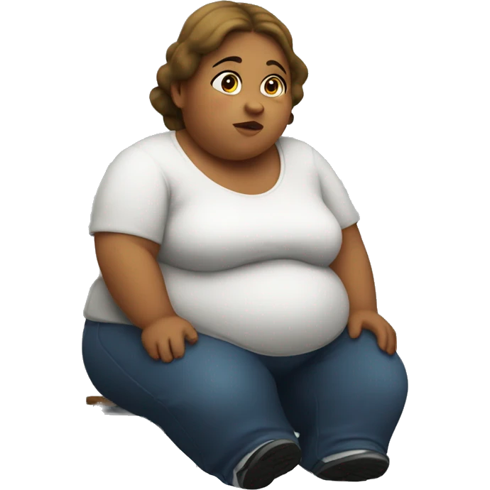 Fat girl waiting for food  emoji