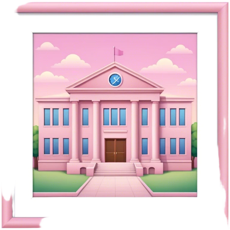 Escuela en tonalidades rosado bajito emoji