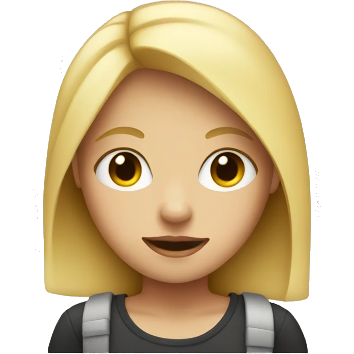 blonde girl with red x over face emoji