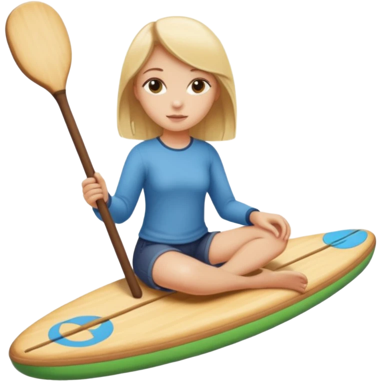 Blonde girl sitting inside of a paddle emoji