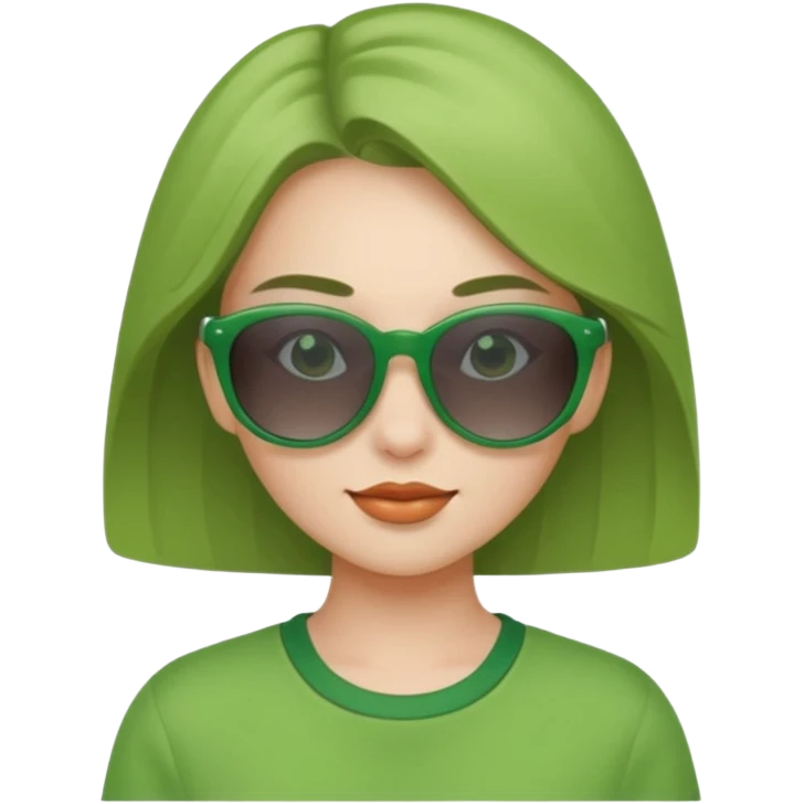 girl in green ourtfit and sunglasses emoji
