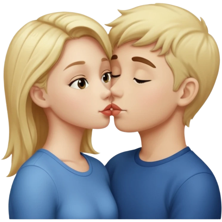 Girl kissing boy emoji