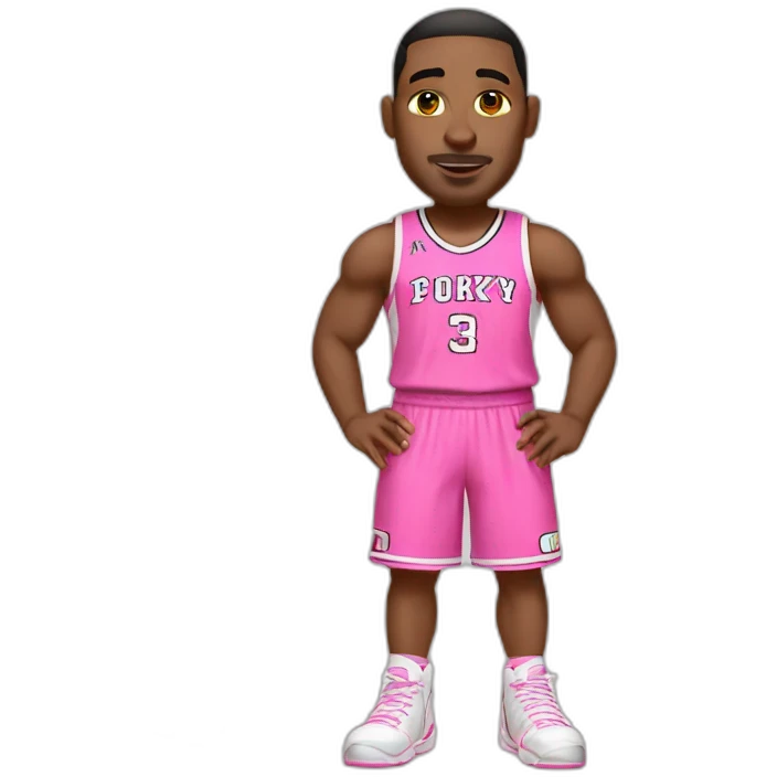 Pink porky bbasketball player emoji
