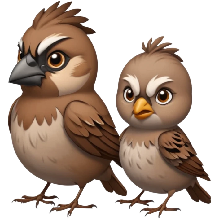 Sparrow mother and father is angry that sad sparrow got an F- emoji