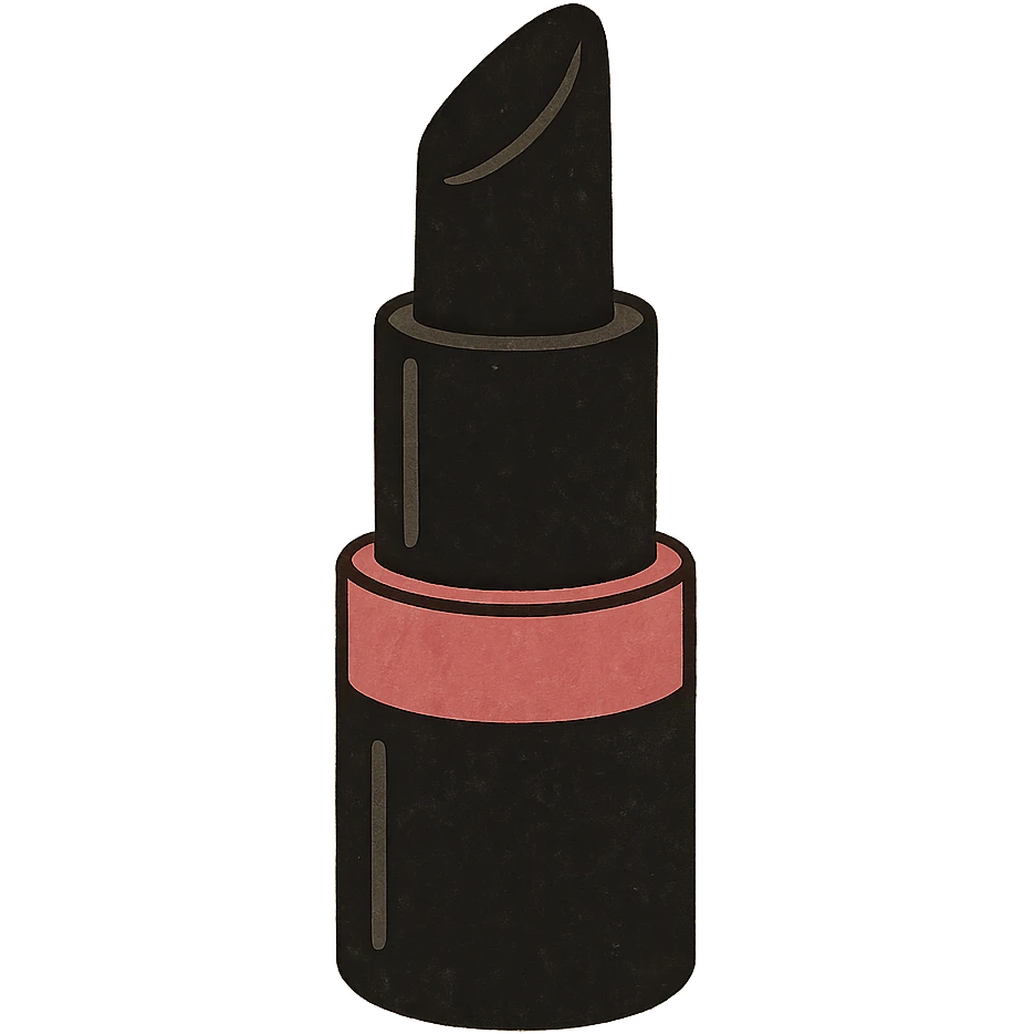 BLACKPINK-inspired gothic lipstick, minimal and bold, black and pink, no hearts emoji