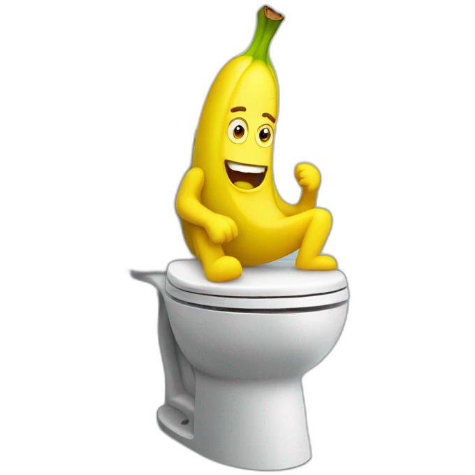 Banana guy on toilet emoji