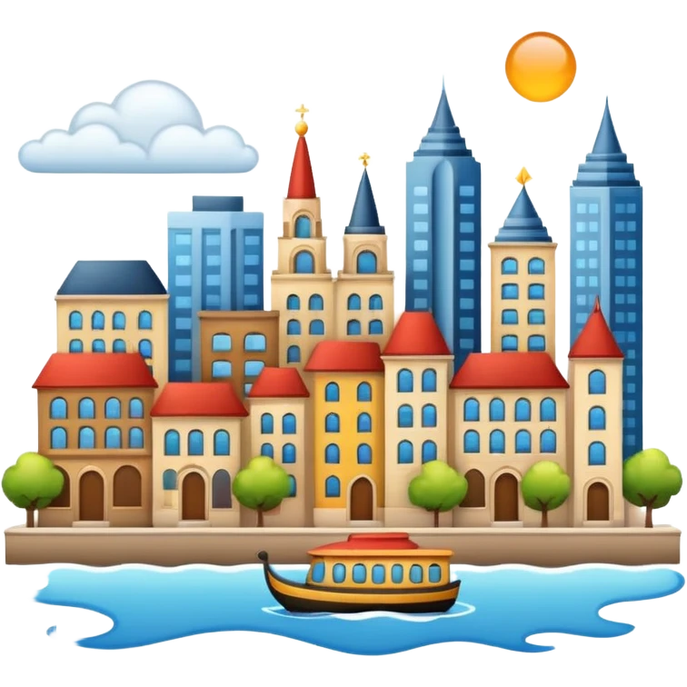 emoji symbolizing Hamtramck with multicultural motifs and cityscape in iOS Apple style emoji