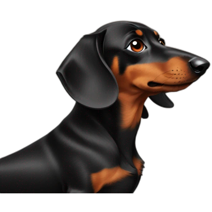 black and fire dachshund emoji