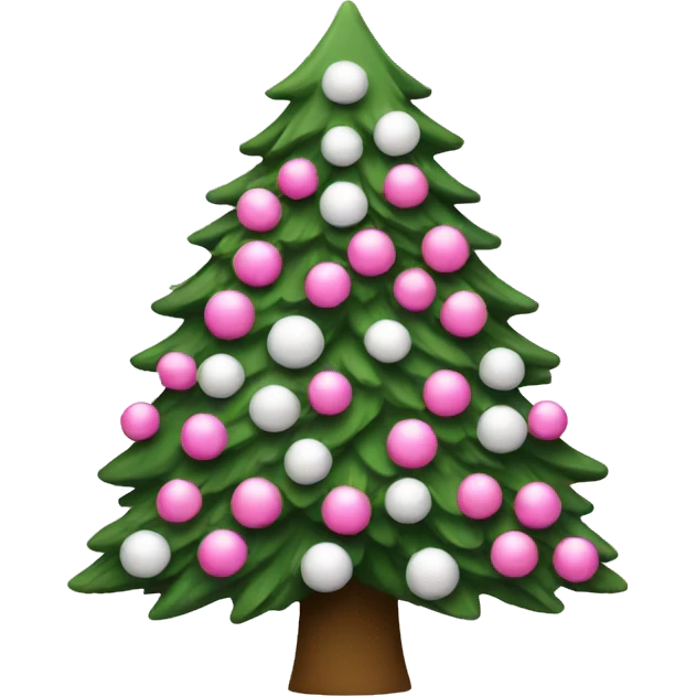 Christmas tree with pink and white  emoji