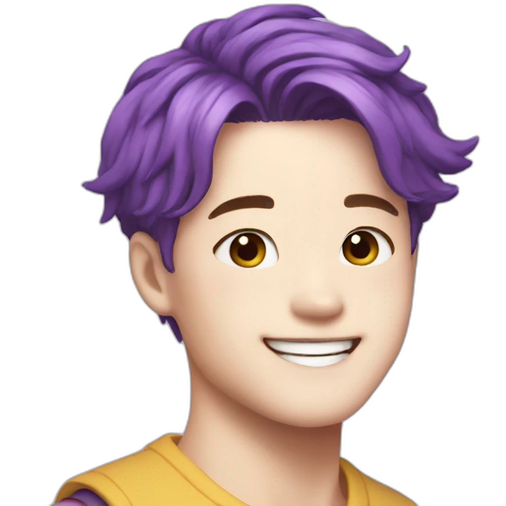 Happy jimin with purple hair  emoji