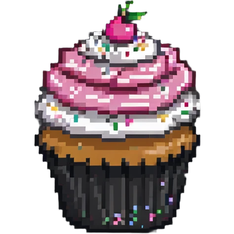cupcake with pink icing and sprinkles emoji