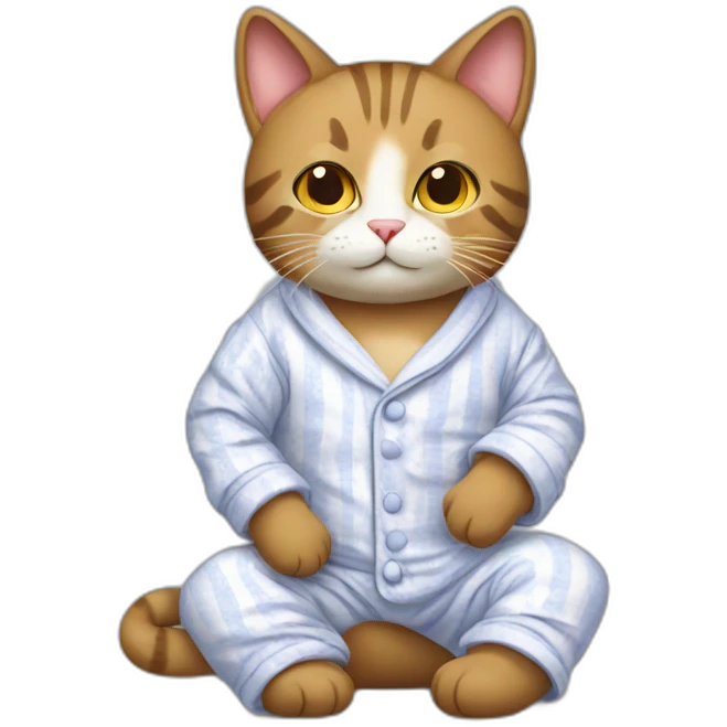 cat avec un pyjama emoji