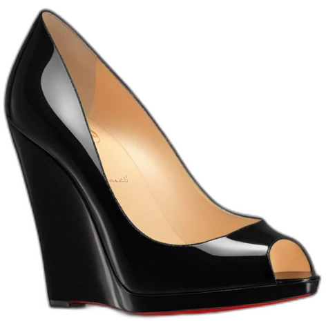 WEDGE LOUBOUTIN black PATENT emoji