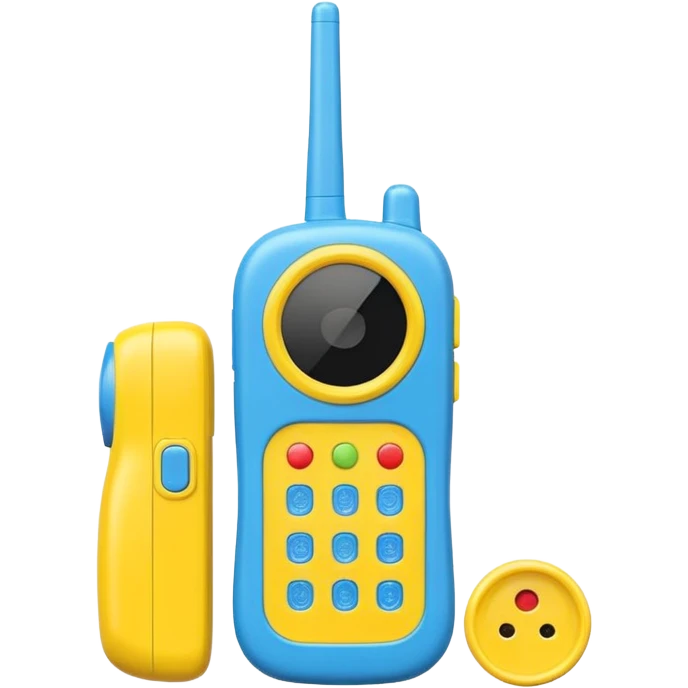 Kid toy walkie talkie with cartoon design emoji