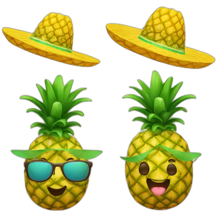 Pineapple with sombrero emoji