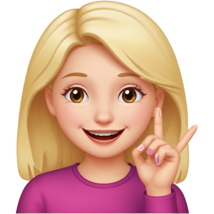 girl who bites the tip of her finger and smiles and rise her eyes  emoji