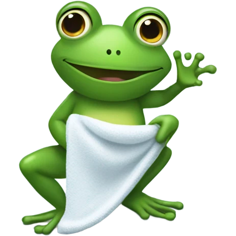 Frog picking up towel emoji