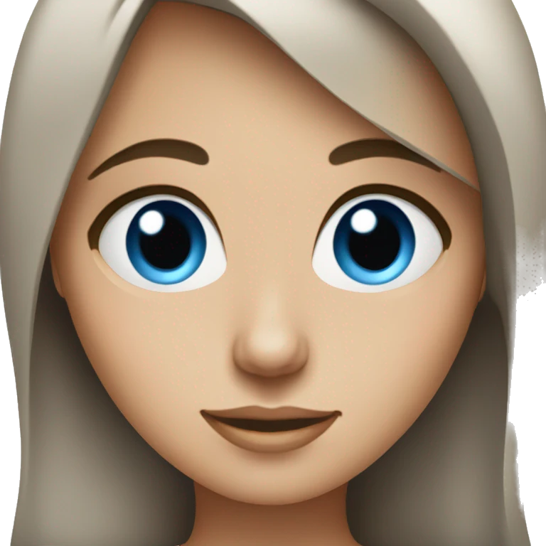 Brunette girl, blue eyes, works on a MacBook emoji
