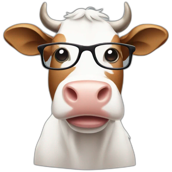 Cow full body with glasses emoji