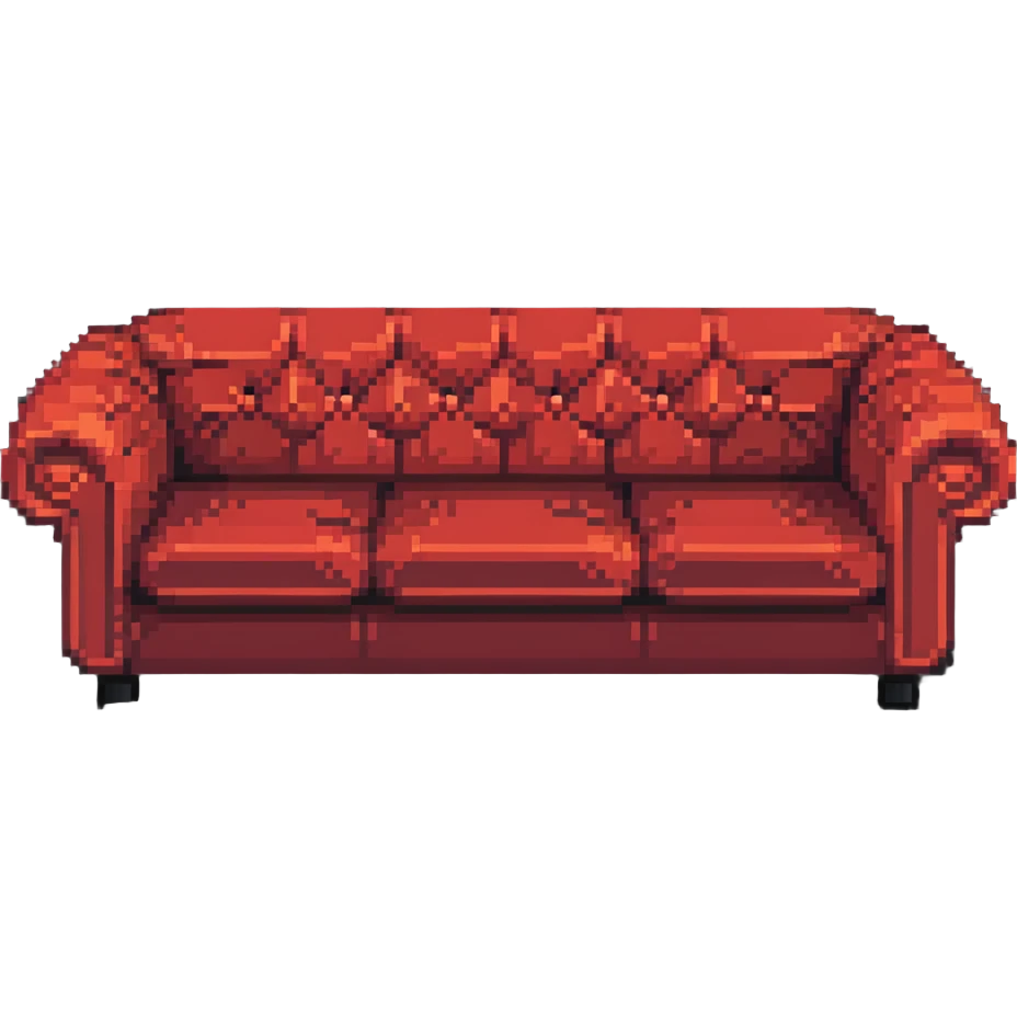 vintage sofa, red upholstery emoji