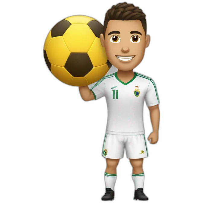 Ronaldo avec un ballon de foot  emoji