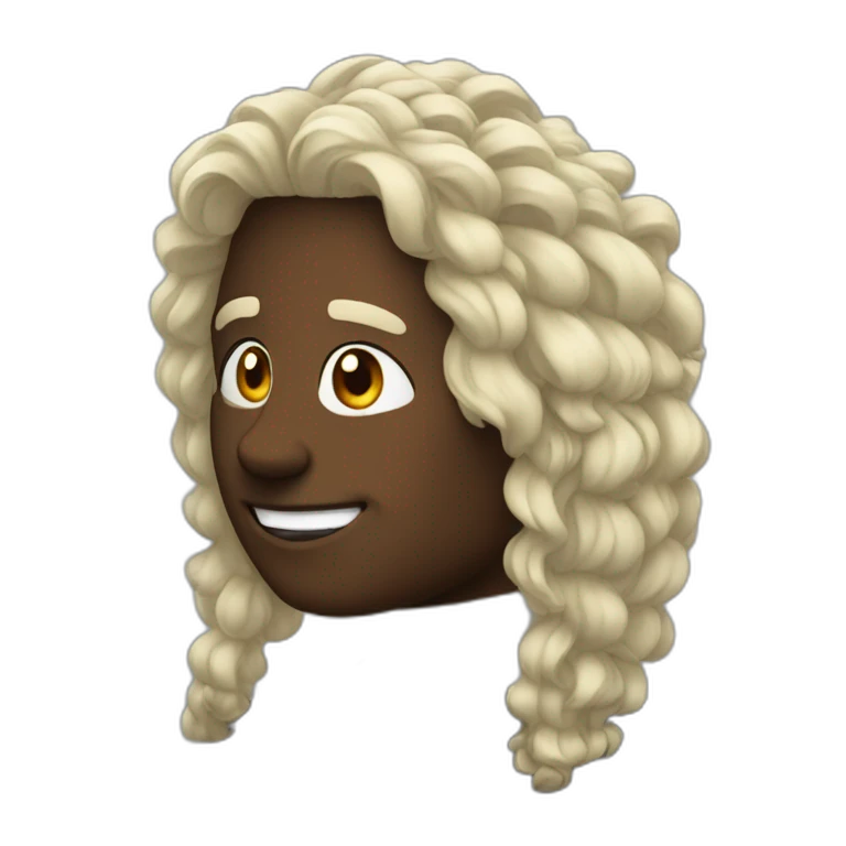 Cheveux noir en pétard emoji