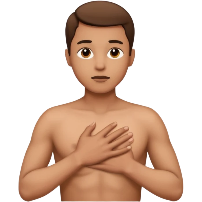 Person with hand on the chest as a dramatic gesture emoji