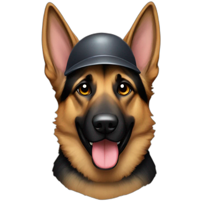 German Shepard with a bat on its head emoji