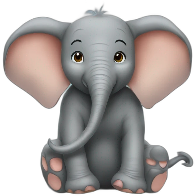 Elephant j'aime bale ant une souris emoji