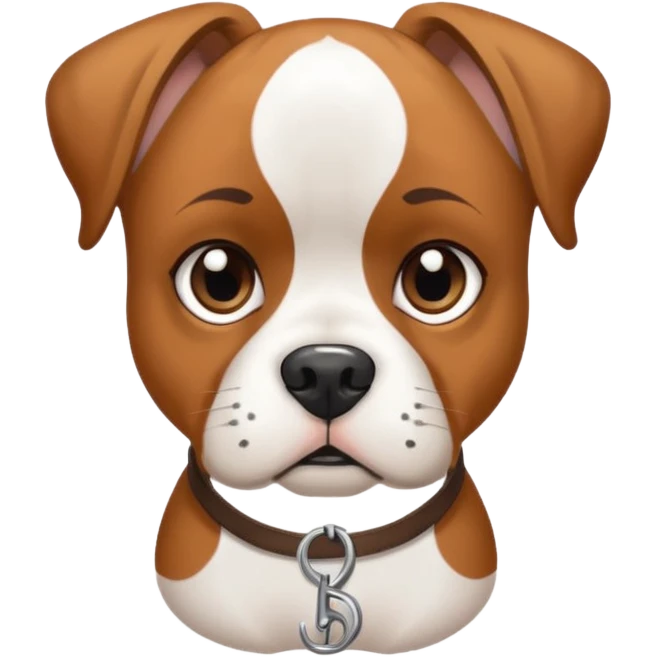white boxer dog with clef palette  emoji