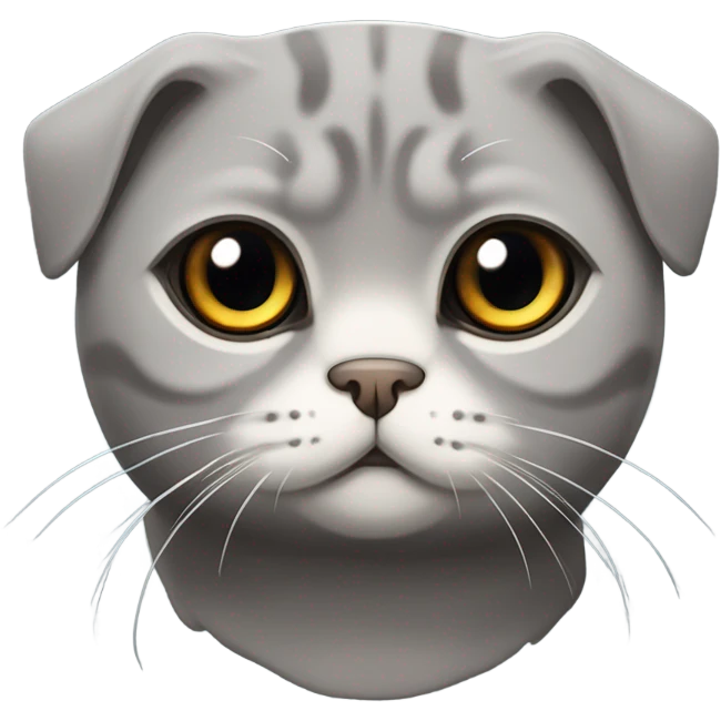 Grey cat scottish fold emoji