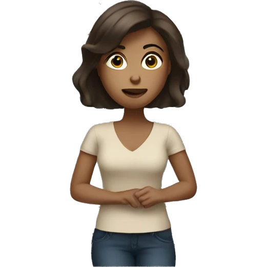 light tan female with dark brown hair and eyes watching tv emoji
