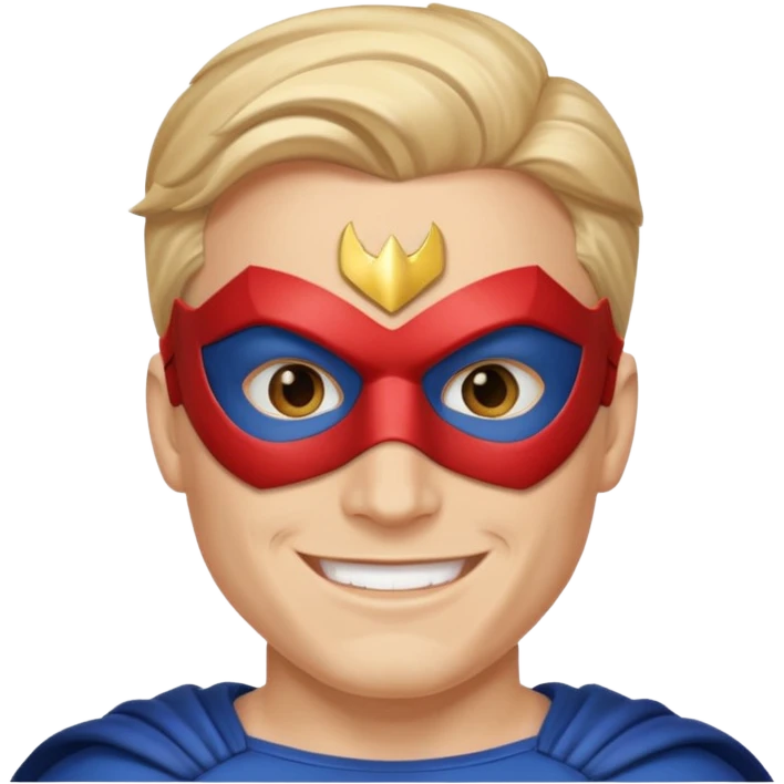 Male superhero face happy emoji